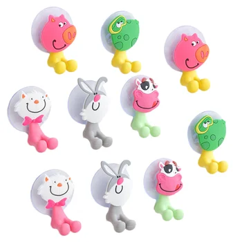 

10PCS Cartoon Toothbrush Rack Suction Cup Toothbrush Holder Creative Animal Wall Hanging Brush Stand Hook for Home Kids Bathroom