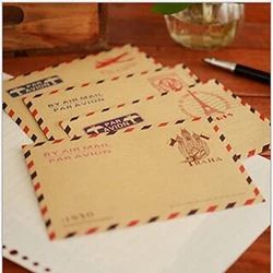 Enveloppes carte postale rétro 10 pièces, Mini cadeaux, papeterie de rangement en papier Kraft brun, Vintage, fournitures scolaires 
