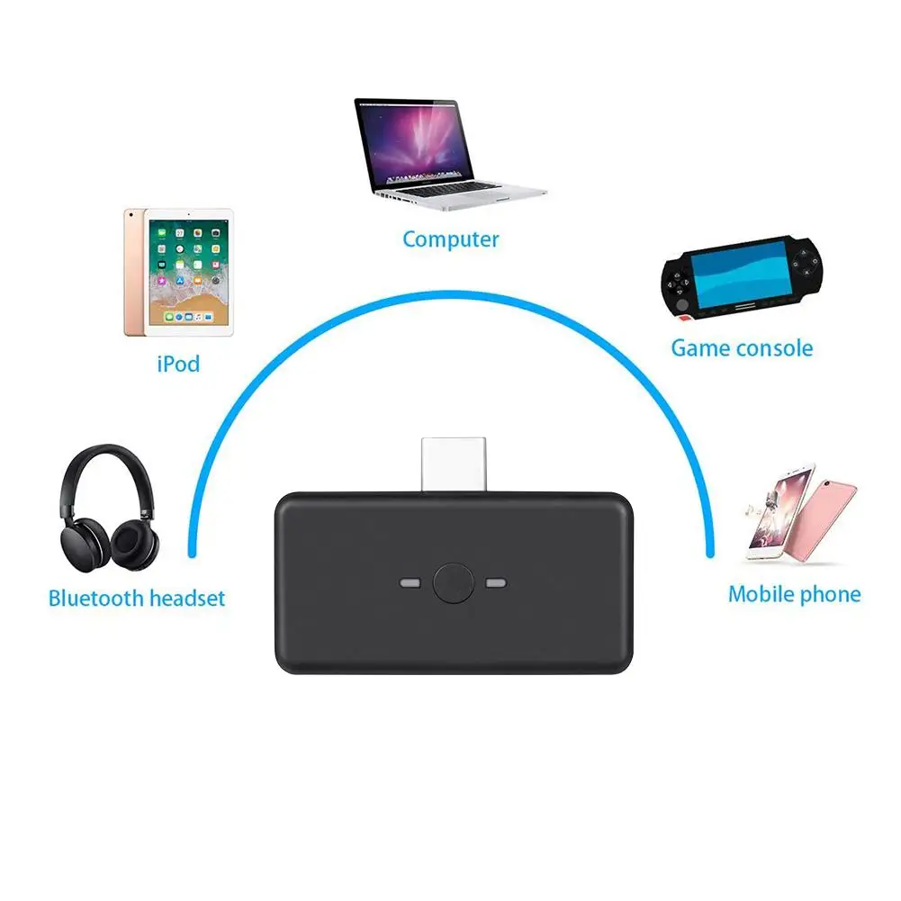 Bluetooth адаптер Черный аудио передатчик usb type C разъем для переключателя USB C Bluetooth адаптер Быстрый матч Bluetooth адаптер