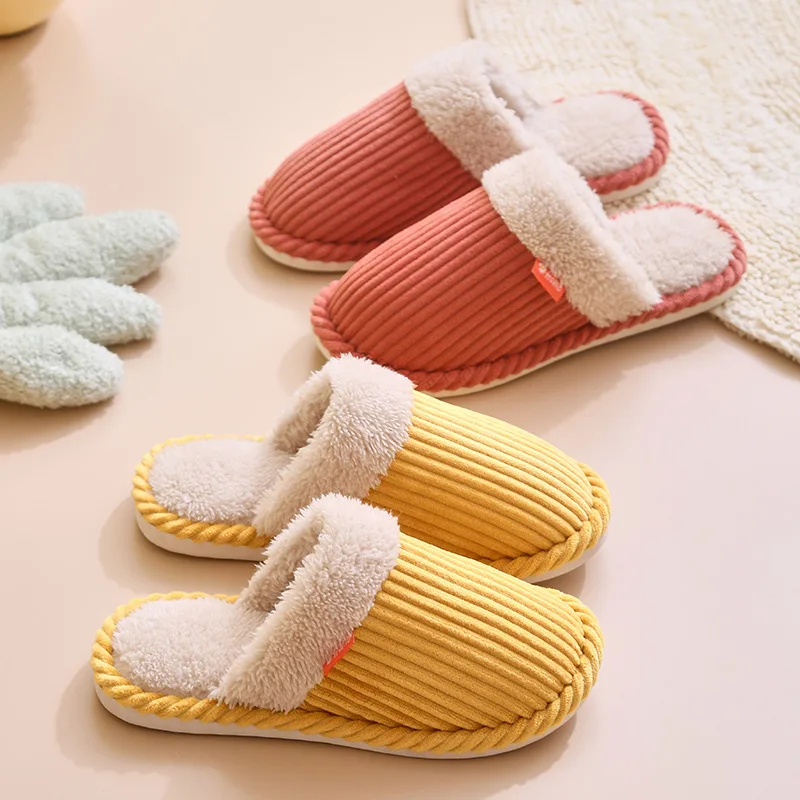 

Bow Winter Fur Slippers Platform Shoes for Home Ladies Flat Cute Slipper Furry Slides Loafers Pantoffels Dames Warm Winter