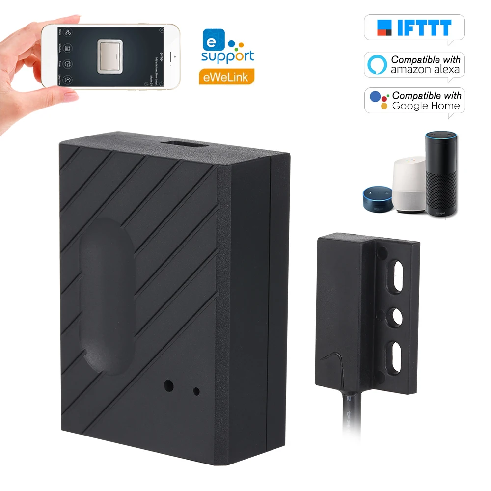 

WiFi Smart Switch Garage Door Controller Compatible Garage Door Opener Smart Phone Remote Control APP "eWeLink" Timing Function