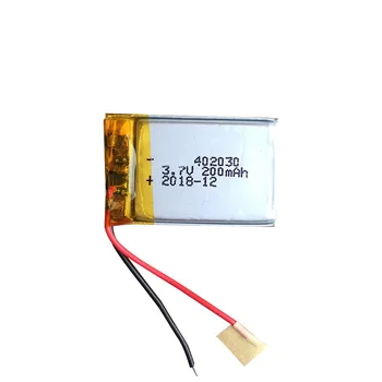 

Size 402030 3.7v 200mAh li-ion Lipo cells Lithium Li-Po Polymer Rechargeable Battery For Bluetooth GPS MP3 MP4 Recorder