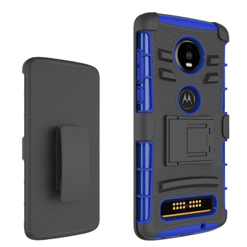 

360 Protective Belt Clip Holster Phone Case for Motorola Moto Z4 Play Case Heavy Duty Shell for Motorola Z4 Play Case Shockproof