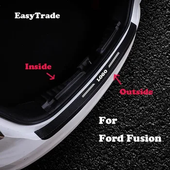 

Car styling Rear Door Sill Plate Protector Trunk door sill sticker For Ford Fusion 2015 2016 2017 2018 Auto interior Accessrioes