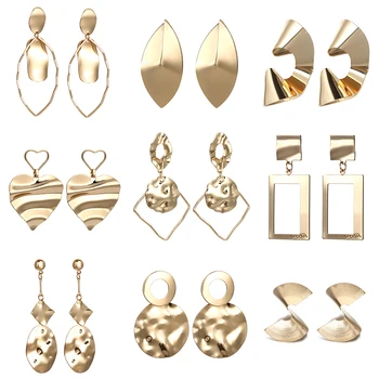 

New trendy earring jewelry irregular round metal earring geometric earring for women 2019 wholesale factory