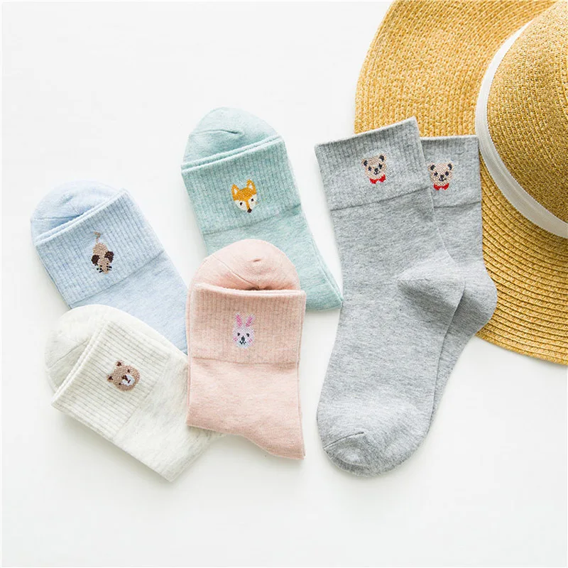 

Cartoon Animal Print Socks Kawaii Cute Meias Divertidas Funny Korean Style Women Female Calcetines Skarpetki Female Socks