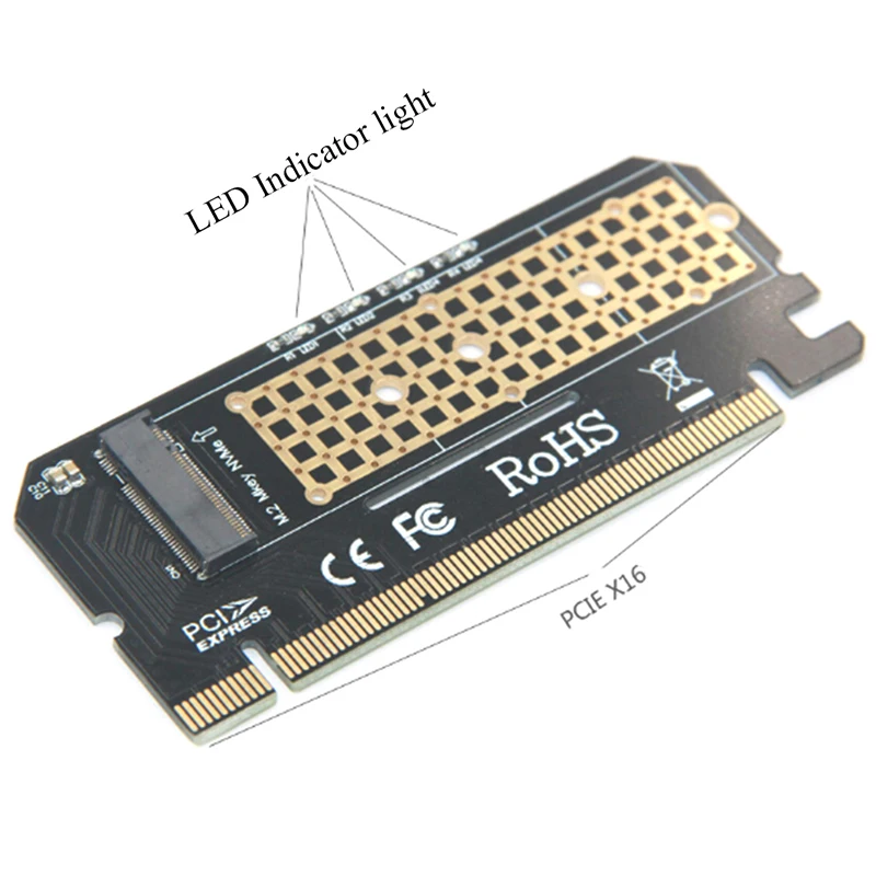 M 2 NVMe SSD Adapter M2 to PCIE 3 0 X16 Controller Card M Key Interface 5