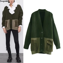 Кардиган, Одноцветный, длинный, женский жакет, Осень-зима, женский, Coa, свободный рукав, женский кардиган, свитер,, новинка, Осень-зима, v-образный вырез, женский