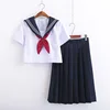 White Schoolgirl Uniform Japanese Class Navy Sailor School Uniforms Students Clothes For Girls Anime COS Sailor Navy Suit ► Photo 2/5