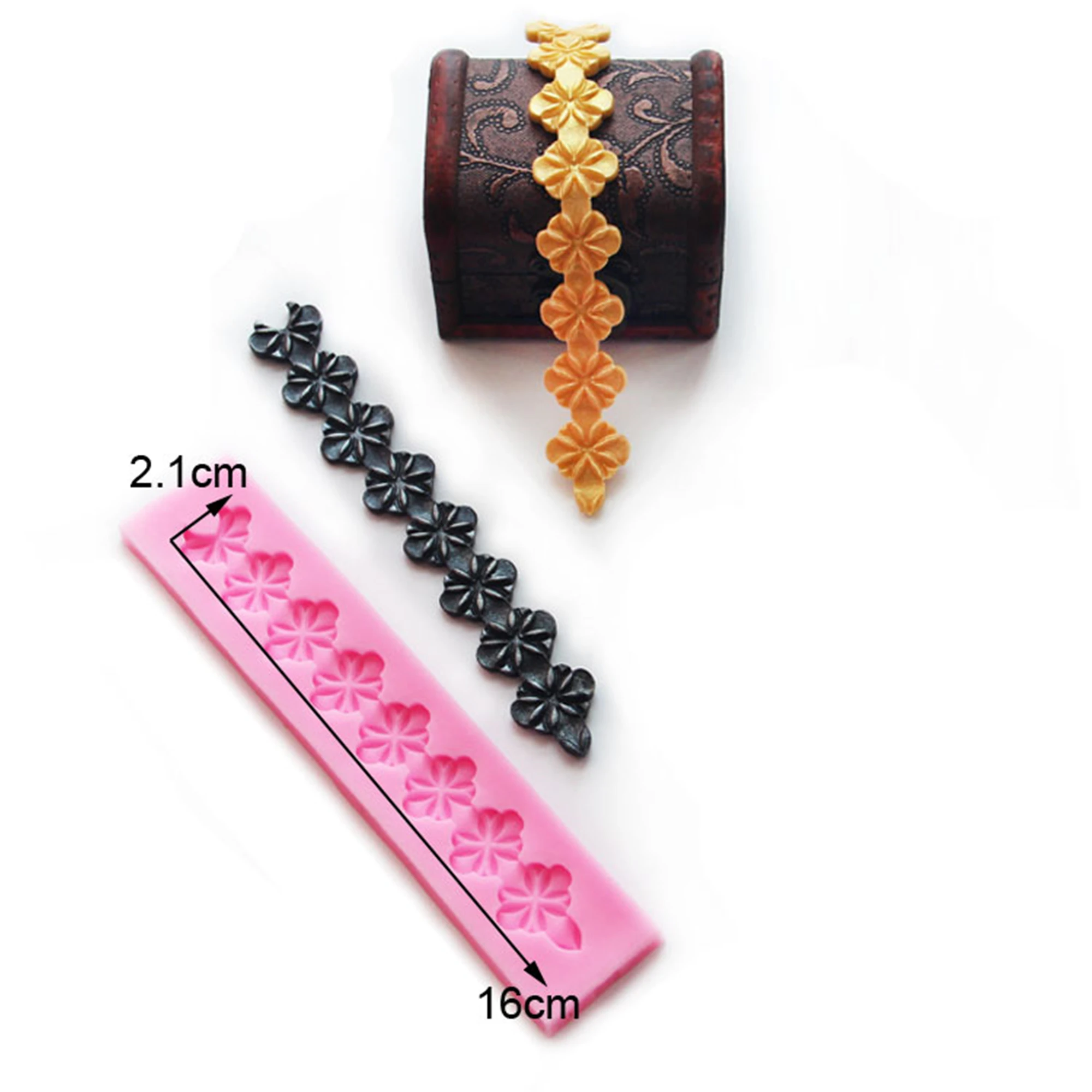 DIY Flower silicone fondant mold For Baking Wedding cake border decorating tools chocolate gumpaste mold M1089