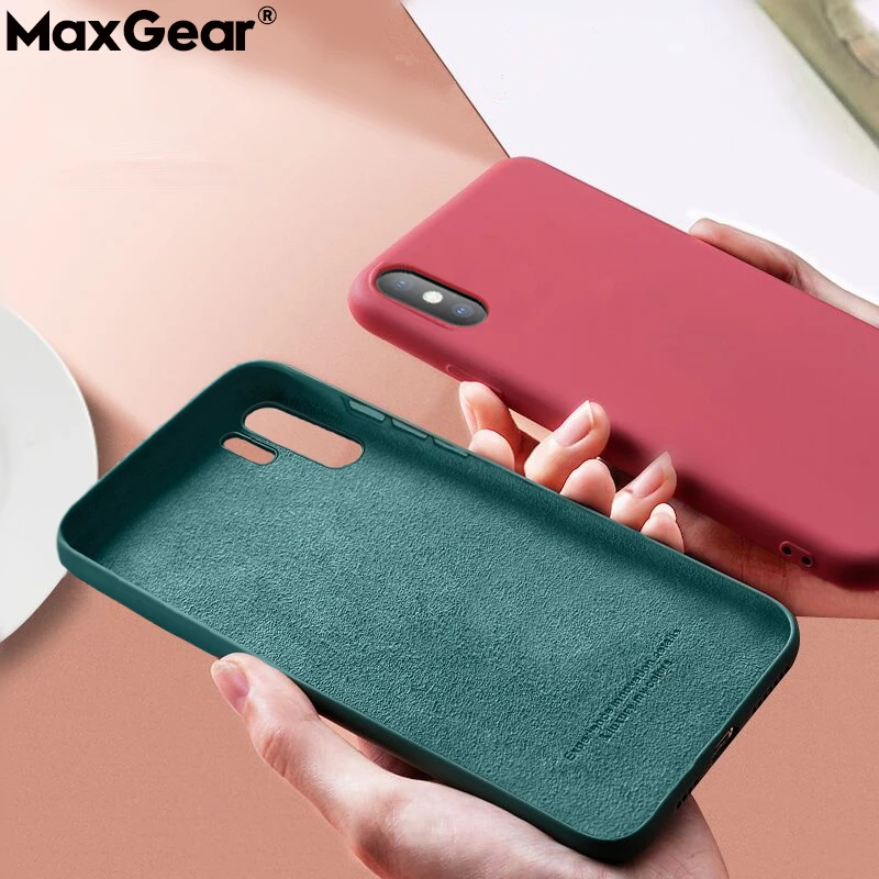 جراب هاتف سيليكون سائل أصلي ، غطاء مصد فاخر ، حماي...