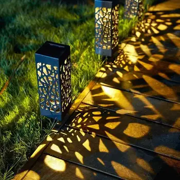 

LED Solar Stake Light Lantern Solar Powered Pathway Lights Decorative Outdoor Lawn Yard Lamp For Garden Patio#88