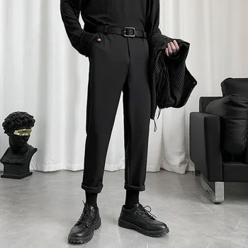 

Summer Black Casual Pants Men's Slim Fashion Business Straight Dress Pants Men Streetwear Wild Suit Pants Men M-3XL