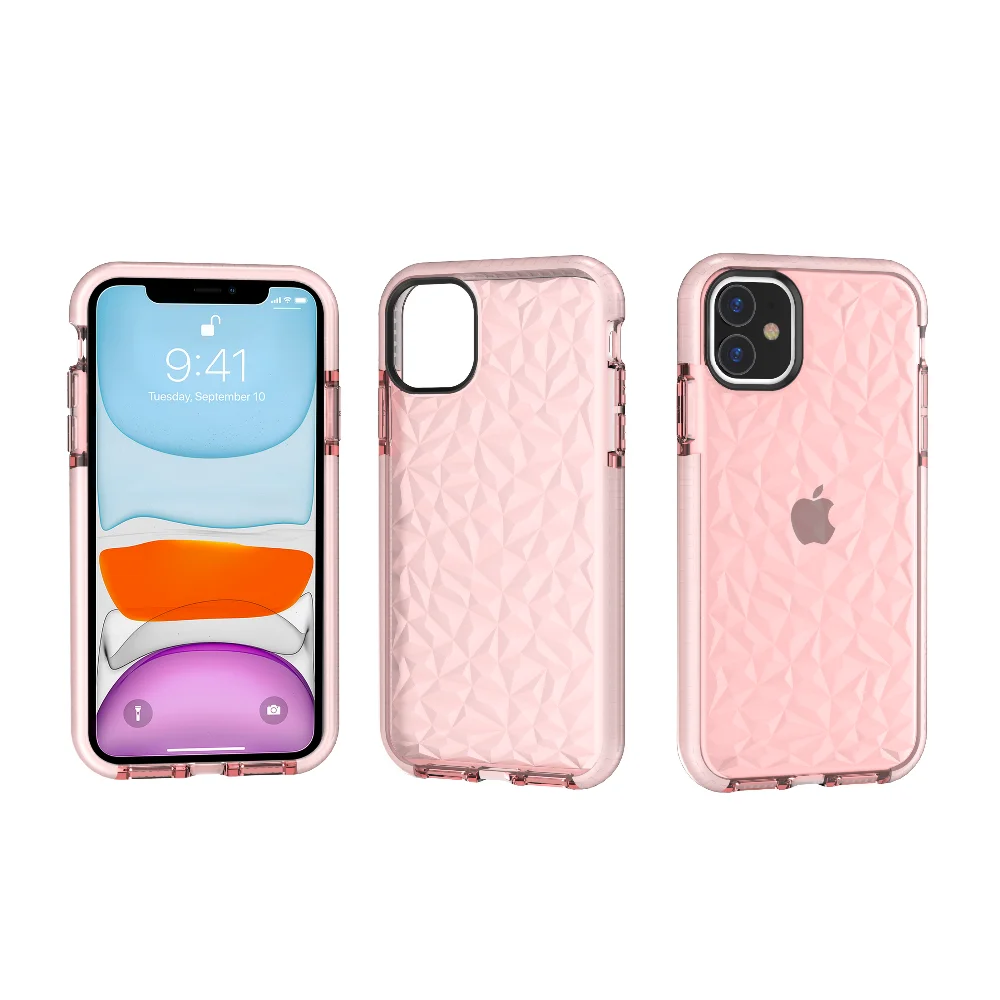 100 шт./лот прозрачный алмаз зерна ТПУ+ D30 высокого качества чехол для iPhone 6 7 8 X XS XR XS Max 6 7 8 plus 11 Pro максимальный чехол
