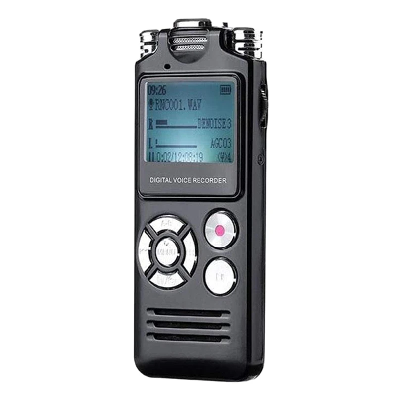 8Gb Portable Digital Voice Recorder Dual Microphones Mp3 Music Player Built-In Rechargeable Lithium Battery With Earphones For M |