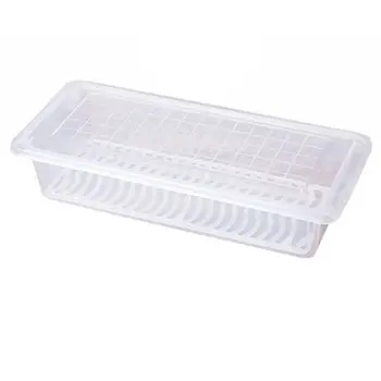 

Food Storage Containers, Fridge Organizer Case with Removable Drain Plate Tray Keep Fruits, Vegetables, Meat, Fish Out of The Dr