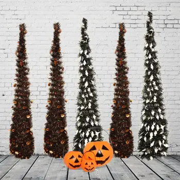 

106cm Collapsible Tower-Shaped Christmas Tree Tinsel Coastal Christmas Tree for Christmas Decorations#22