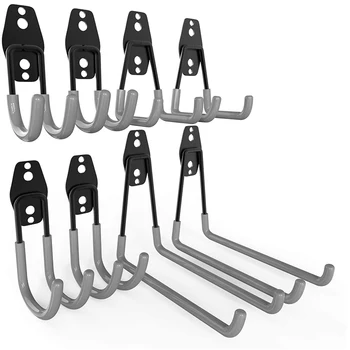 

Garage Hooks, 8 Pack Garage Storage Hooks Hangers Bracket Tool Holder, Double Wall Hooks Garage Organization