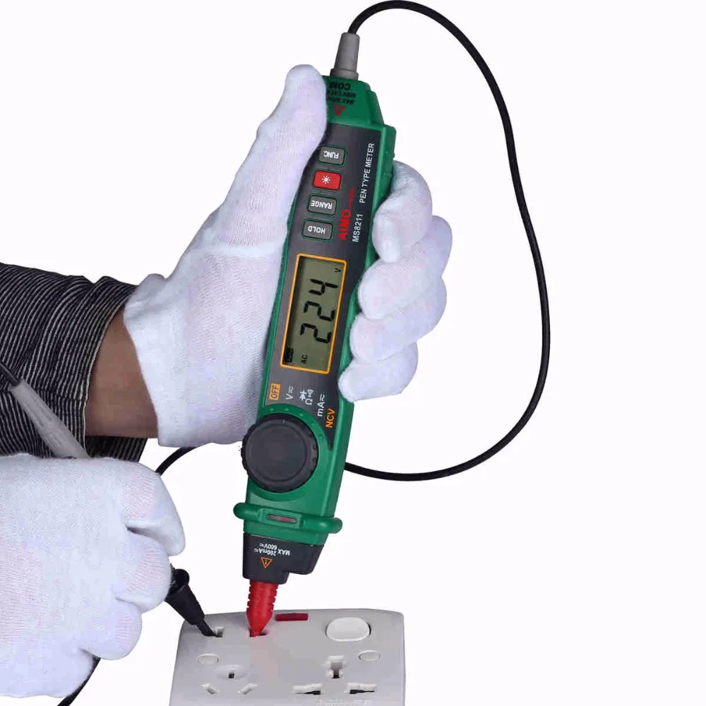 MASTECH MS8211 Ручка Тип Цифровой мультиметр Бесконтактный AC детектор напряжения Авто