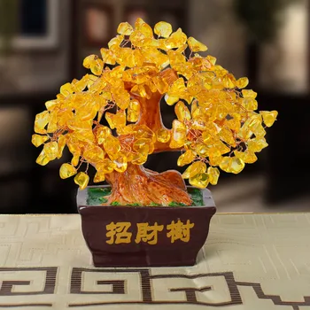 

Crystal Money Tree Lucky Tree Lucky Tree Auspicious Home Furnishing Potted Plant Decoration Desk Wine Cabinet Craft Decorations