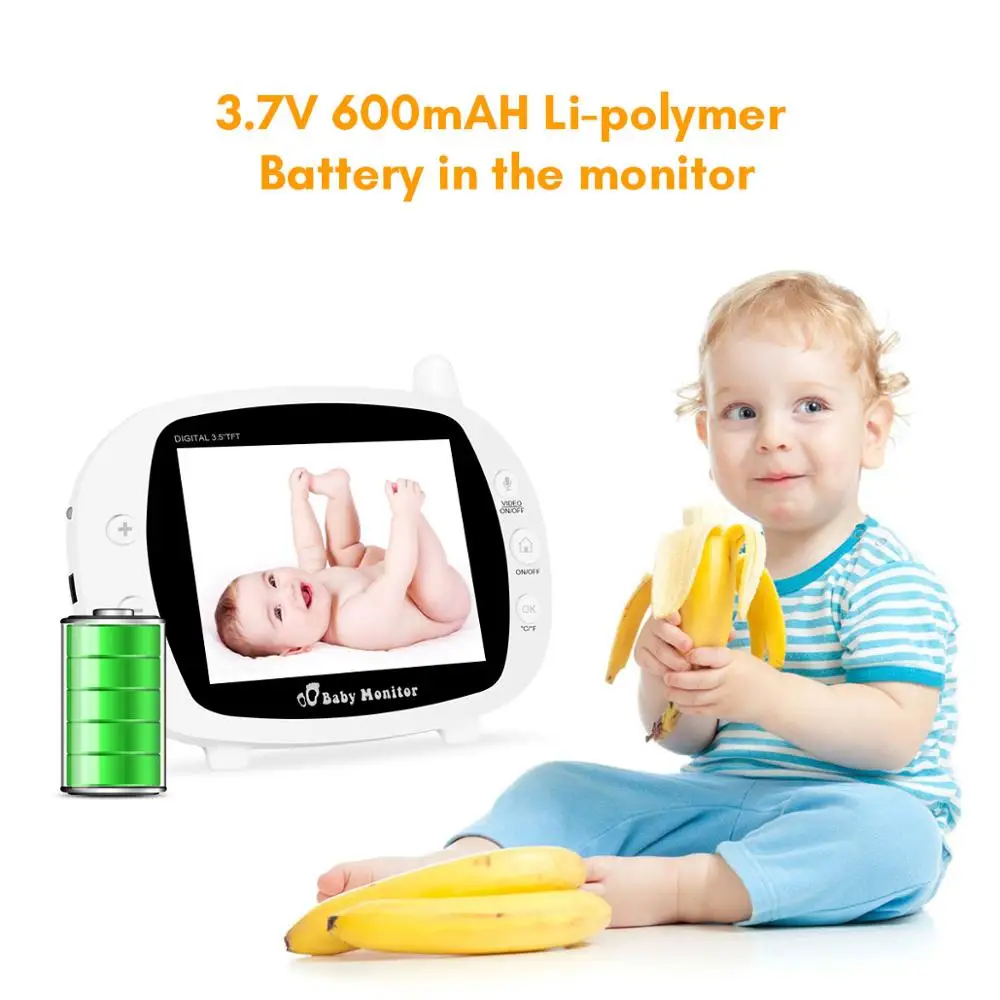Babyphone Baby Camera Wireless 3.5Inch LCD Screen Audio Video Baby Monitor Radio Nanny Music Interc