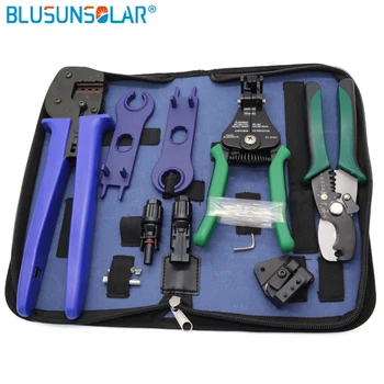 Online 5 Set Tool Kit Crimping Pliers /Stripper/cable Cutter/SOLAR PV Spanners /Wrench Tool Set For Solar System