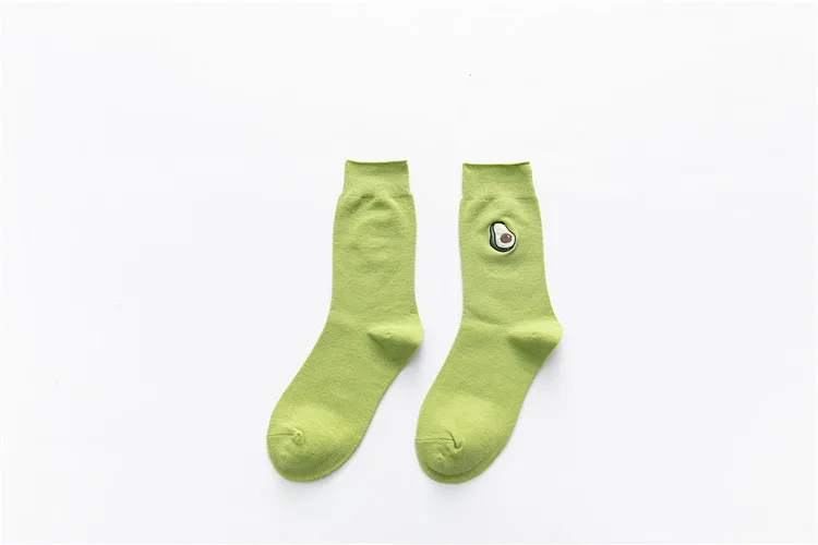 Новые осенние зеленый фрукты, авокадо носки Для женщин Мультяшные милые маленькие Hawajuku носки в уличном Повседневное забавные носки для девочек Ins Hipster