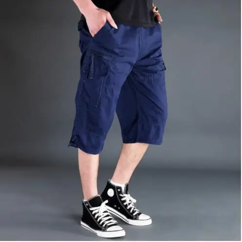 Tanie Męskie spodnie Cargo codzienne męskie spodnie multi-pocket Outdoor bawełniane przycięte sklep