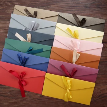 선물 봉투 편지 세트, 초대장 문구류 카드 봉투, 크래프트 봉투, 빨간 봉투, 로트당 10 개
