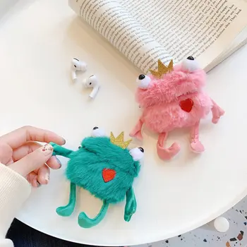 

Couple Frog Case For AirPods Pro Case Cute Korea Frog Love Heart Plush Earphone Protection Case for Air Pods Pro 3 Cover Fundas