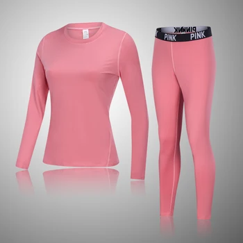 

2020 New Brand Tracksuit Thermal Underwear Women Winter Fast Dry High Elastic Long Underwear Heat Pack Women Warm Two Piece Set