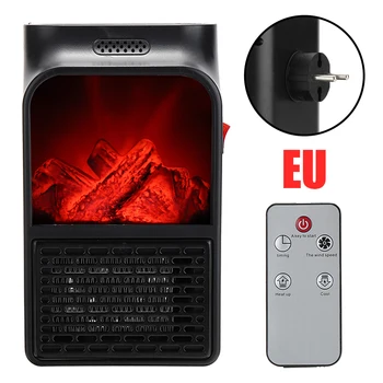 

1pcs Black 16.5*9.5*11.5cm 220-240V Flame Retardant Nylon PP Wall Mount Electric Heater 900W Home Electric Heaters
