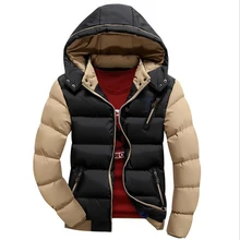 Мужское теплое Черное пальто, уличная зимняя верхняя одежда, большие размеры 3XL 4XL, Нормальная длина, пальто, полный рукав, с капюшоном, зимняя куртка-пуховик