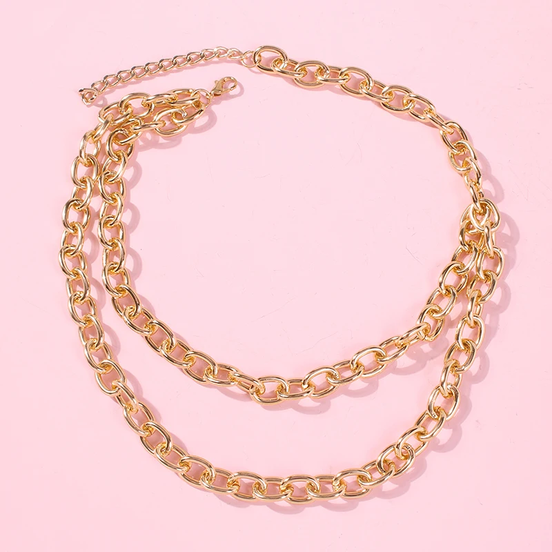 Lalynly классическое Золотое многослойное ожерелье из цепочек для женщин и девушек металлическое панк модное ожерелье-чокер Макси массивные ювелирные изделия Brincos N70421