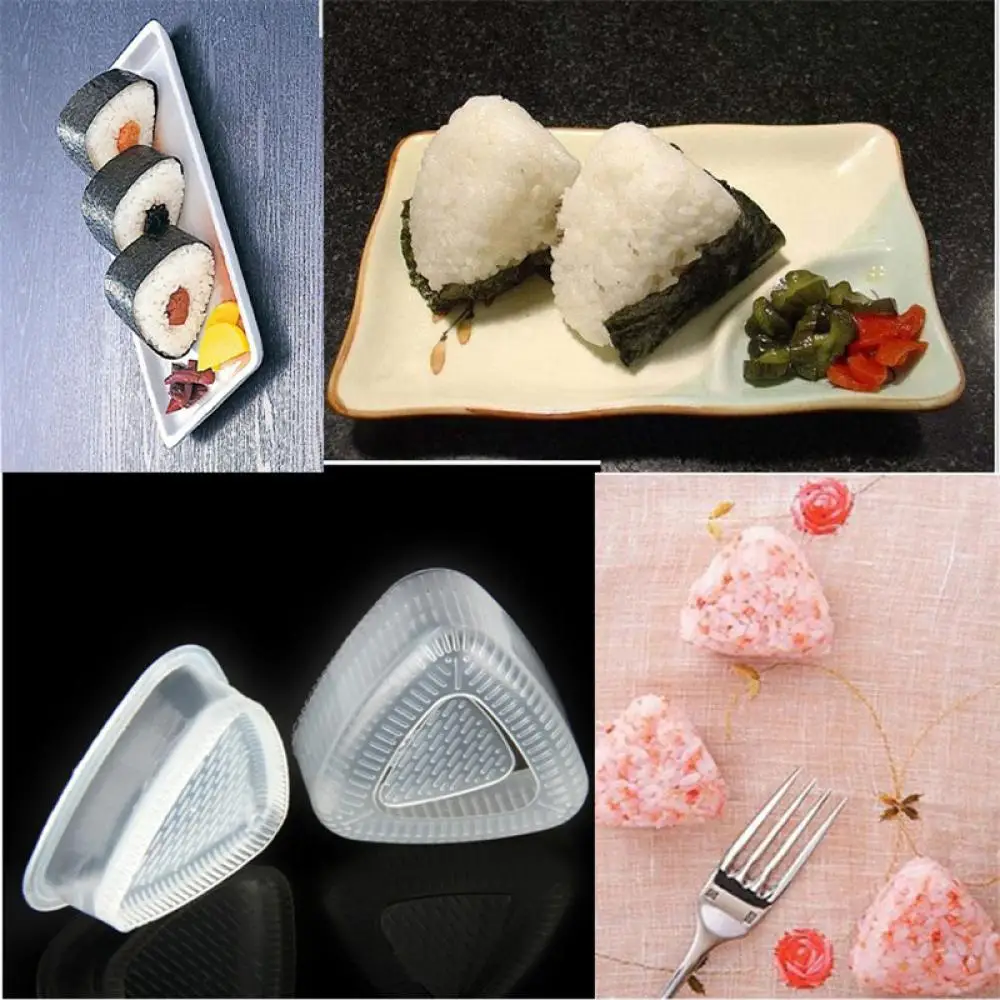 2 предмета/1 комплект, формочка для суши Onigiri рисовые шарики, обед Пресс производитель формы для домашней готовки утилита Кухня аксессуары Треугольники суши изготовления отливок