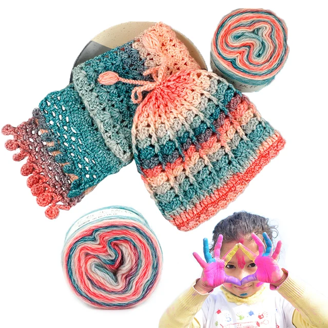 Qjh Diy Cake Yarn Gradation Thread Plush Crochet Hand Knitting Yarn, Best  Quality 3-piece Sweater Gradient Soft 100g/piece, 280m - Yarn - AliExpress