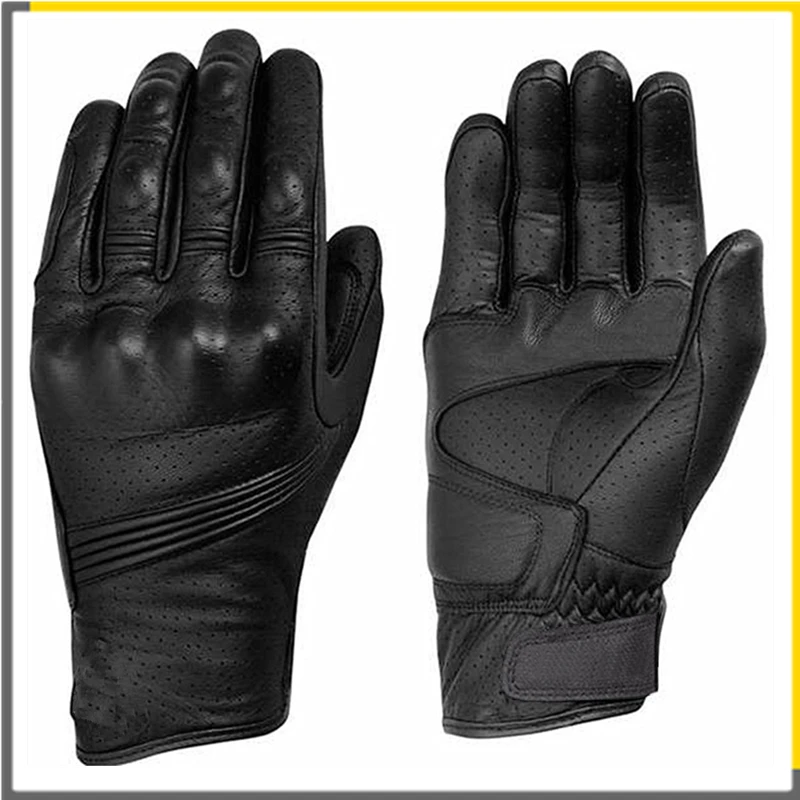 Перчатки мужские кожаные водонепроницаемые гоночные митенки с закрытыми
