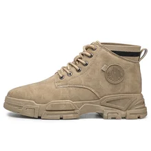 

Trendy Brand Retro Men Martin Boots Suede High Top Casual Shoes Motorcycle Ankle Boots Fashion Male Lace-Up Basic Boots 2021