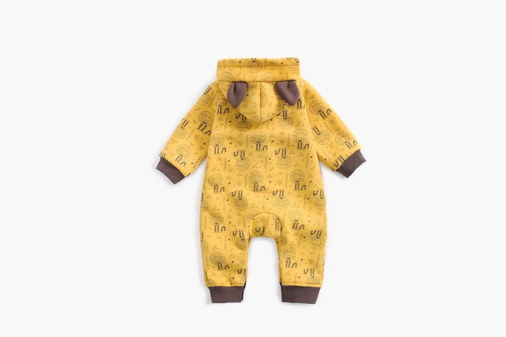 Baby Onesie Autumn And Winter Male Baby Clothes Fleece Animal Printed Crawling Clothes INS Lion Thick Romper Baby