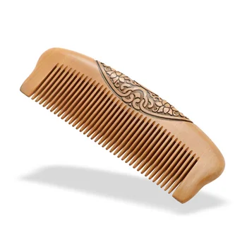 

Shower Comb Peach Wood Carving Comb Wooden Anti-Static Fine Teeth; Wooden Hair Anti-Static Fine Teeth