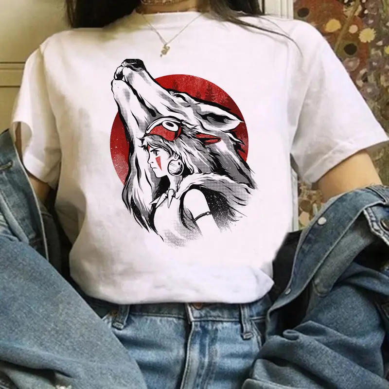 Kawaii Футболка женская Унесенные призраками футболка Studio Ghibli Хаяо миядзяки 90s Топ