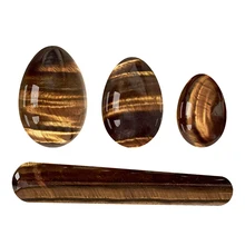 Undrilled Natural Tiger Eye Stone Yoni Egg Set Jade Eggs Women Kegel Exerciser Vaginal Muscle Tightening Ball Crystal Kegel Eggs