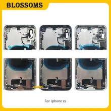 

Full Back Housing for IPhone XS Middle Frame Chassis Battery Door Rear Cover Body with Flex Cable Parts Assembly + Tool
