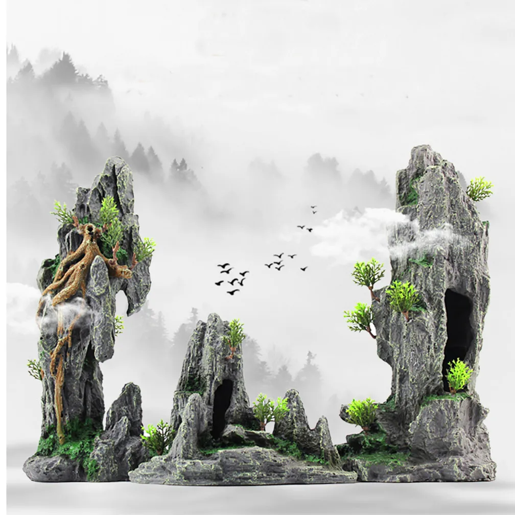 Aquarium Rockery Decoration Fish Tank Artificial Resin Rockery Stone Landscape Antique Castle Decor Ornament Aquarium Accessory fish tank ornaments fish tank decorations aquarium ornaments mini landscape ornaments
