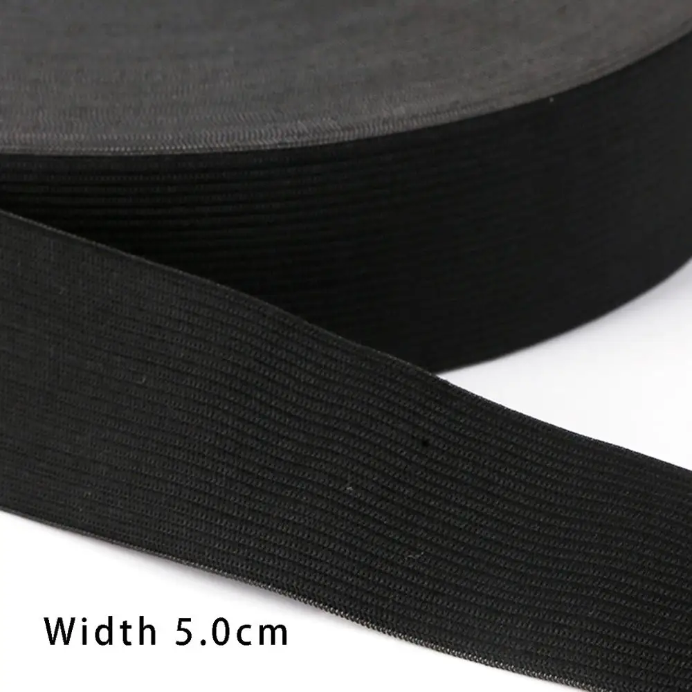 Black and White Elastic Nylon Webbing for Clothing and Sewing Accessories - 5 Yards