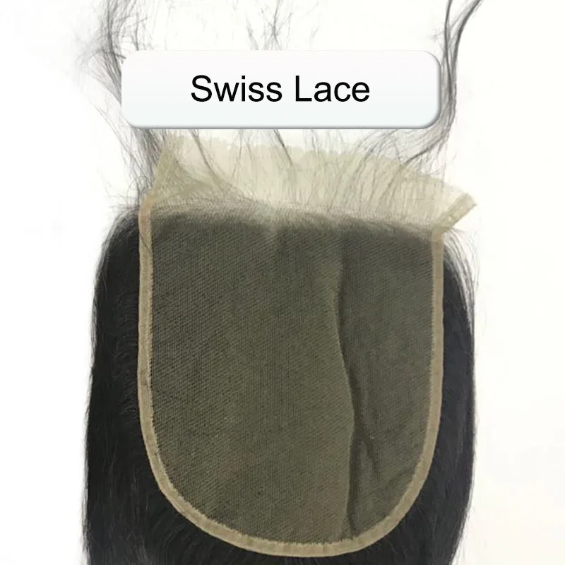Швейцарские HD прозрачные 4x4 кружева Закрытие тела волна бразильские необработанные девственные человеческие волосы бесплатно Средний три части натурального цвета - Закрытие Цвет: Swiss Lace