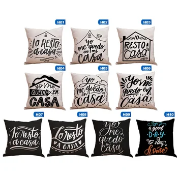 

Popular Phrase Words Letters Printed Couch Stay Home Isolation Home Decorative Pillow Case 45x45cm Square Cushions Cover