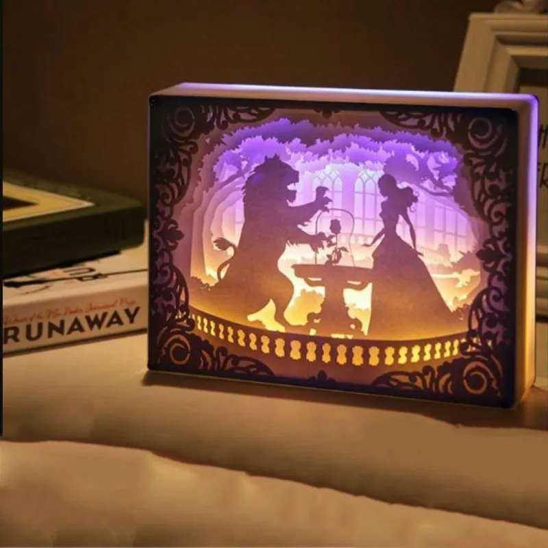 Новинка ночной Светильник Totoro атмосферная лампа с вырезами из бумаги 3D