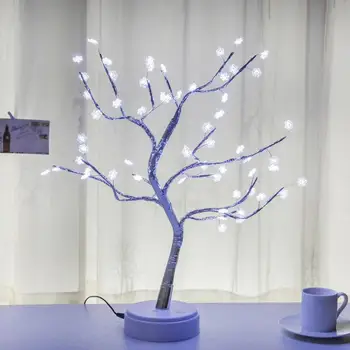 

60 LED Snowflake Lamp White For Home Decoration Wedding Bedroom lights #3C08