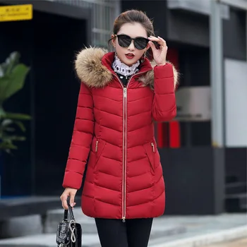 

Nicesnowl Winter Hooded Long Sleeve Solid Color Cotton-padded Warm Loose Long Puffer Jacket 2020 new Women parkas Coat